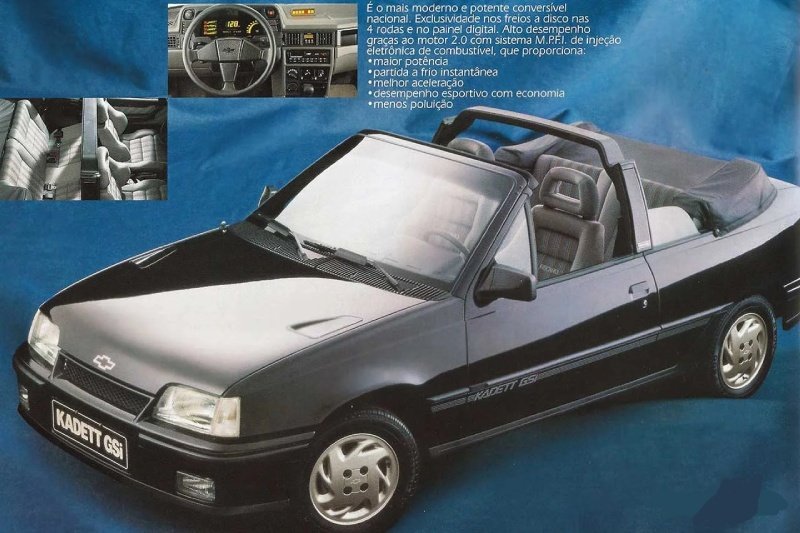 Chevrolet Kadett GSi Conversível – esportivo raro da Chevrolet Chevrolet Kadett GSi conversível vermelho com rodas esportivas em foto de divulgação